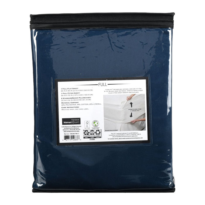 Hotel Style 500 Thread Count Tri-Blend with Lyocell Bed Sheet Set, Full, Blue Cove