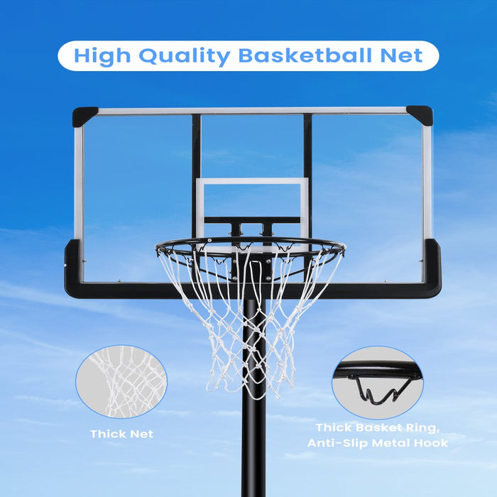 Portable Basketball Hoop & Goal Basketball System Basketball Equipment Height Adjustable 7 Ft. 6 In. - 10 Ft. with 44 In. Indoor Outdoor