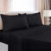 Queen Bed Sheets Set - 4 Piece Bedding - Brushed Microfiber - Shrinkage and Fade Resistant - Easy Care (Queen, Black)