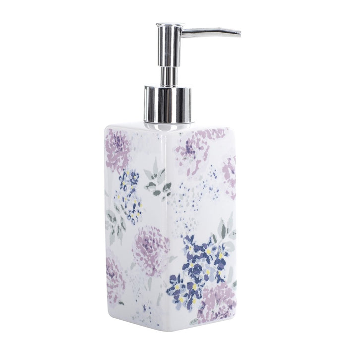 Mainstays 17-Piece Flower Polyester, Ceramic, Metal Bath Accessories Set, Purple