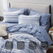 Bedsure Bed in a Bag Full Size 7-Piece Blue White Striped Bedding Comforter Sets All Season Bed Set, 2 Pillow Shams, Flat Sheet, Fitted Sheet and 2 Pillowcases