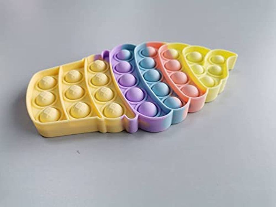 Push Pop It Popsicle Cone – Ice Cream Sensory Silicone Fidget Toys – Stress Relief, Autism & Anti-Anxiety – Flexible, Odorless & Easy to Play - Perfect for Elderly, Adults & Kids | Colorful