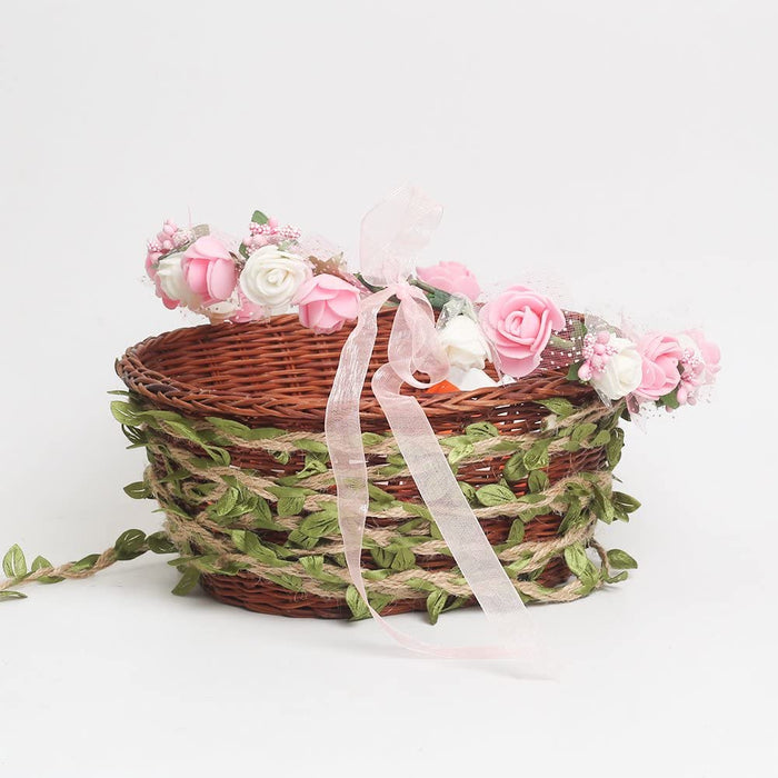 66Ft Natural Jute Twine, 5MM Burlap Leaf Ribbon with Artificial Vine Green Leaves for Wedding Home Garden Jungle Safari Party Decorations