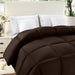 Comforter Duvet Insert - Quilted Comforter with Corner Tabs - Box Stitched down Alternative Comforter (Twin, Chocolate/Brown)