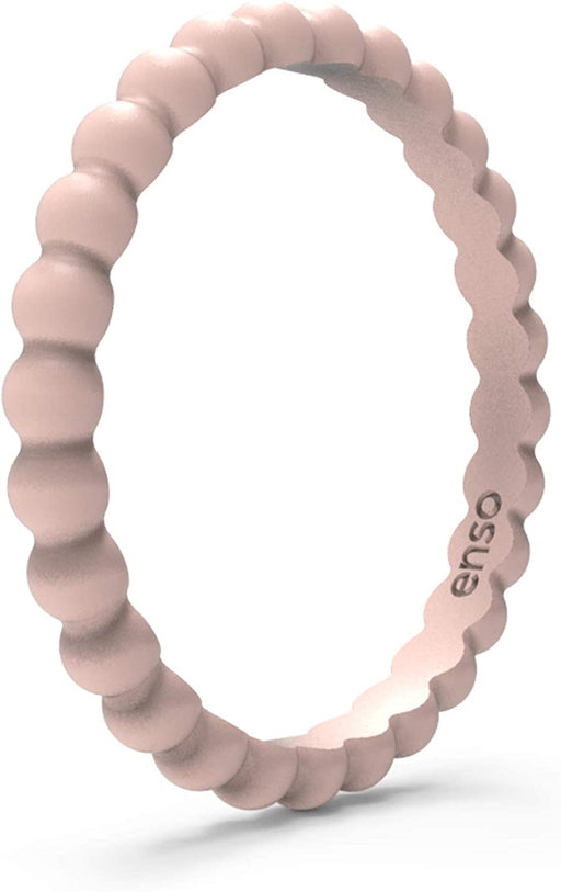 Stackable Beaded Silicone Wedding Ring – Hypoallergenic Unisex Stackable Wedding Band – Comfortable Minimalist Band – 2.5Mm Wide, 8Mm Thick