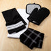 Mainstays, 20 Piece Set, Terry & Flat Kitchen Towel, Dish Cloth, Flour Sack, Oven Mitt, Pot Holder Black