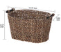 Mainstays Brown Oval 2-Hue Seagrass Storage Basket with Wooden Handles
