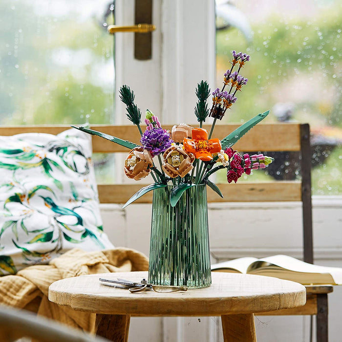 Icons Flower Bouquet 10280 Building Decoration Set - Artificial Flowers with Roses, Decorative Home Accessories, Gift for Him and Her, Botanical Collection and Table Art for Adults