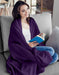 Fleece Blanket Queen Size Purple 300GSM Luxury Bed Blanket Anti-Static Fuzzy Soft Blanket Microfiber (90X90 Inches)