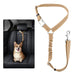 Dog Seat Belt for Car Headrest, Reflective and Adjustable with Bungee for Small Medium Large Dogs and Cats, Brown
