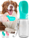Malsipree Dog Water Bottle, Leak Proof Portable Puppy Water Dispenser with Drinking Feeder for Pets Outdoor Walking, Hiking, Travel, Food Grade Plastic (12Oz, Blue)
