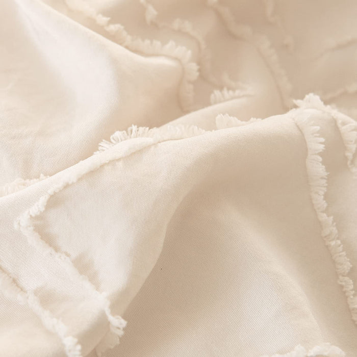 Queen Size Comforter Set Diamond Tufted Design, Cream Bedding Set, Soft & Lightweight Queen Bed Comforter for All Seasons (Queen, 90''Wx90''L , 3 Pieces)