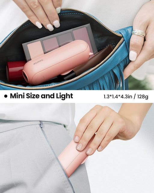 Portable Handheld Fan, Foldable Small Fan, Mini Hand Held Fan with USB Rechargeable 2000Mah Battery, Eyelash Fan for Girls, Travel for Women, Outdoor, Pink