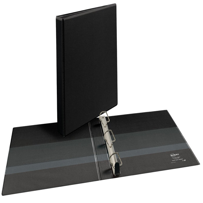 Avery Heavy Duty View Binder, Black, 1-Inch, Slant Ring, One-Touch, 250 Sheets (79137)