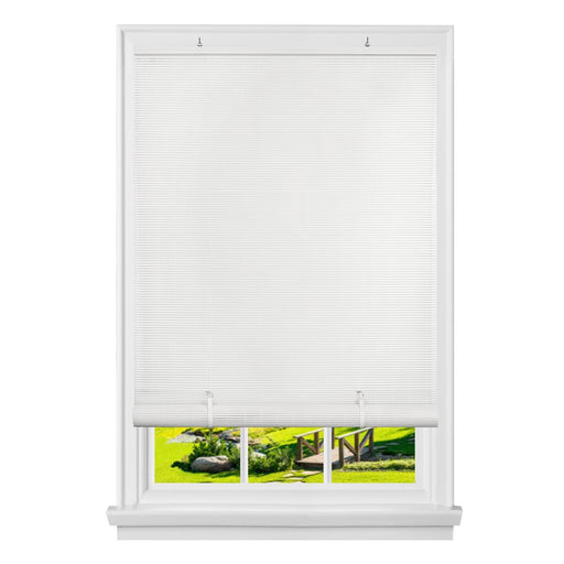 Achim Solstice Indoor/Outdoor Cordless White Vinyl Light Filtering Window Roll-Up Blind, 72" L X 30" W