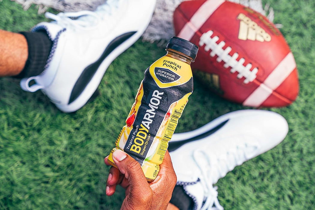 BODYARMOR Sports Drink Sports Beverage, Tropical Punch, Natural Flavor with Vitamins, Potassium-Packed Electrolytes, Perfect for Athletes, 16 Fl Oz (Pack of 12)