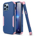 for Iphone 13 Pro Max/13 Pro/13/13 Mini Phone Case with Belt Clip Stand Shockproof Protective Case Hybrid Armor Cover, Navy Blue
