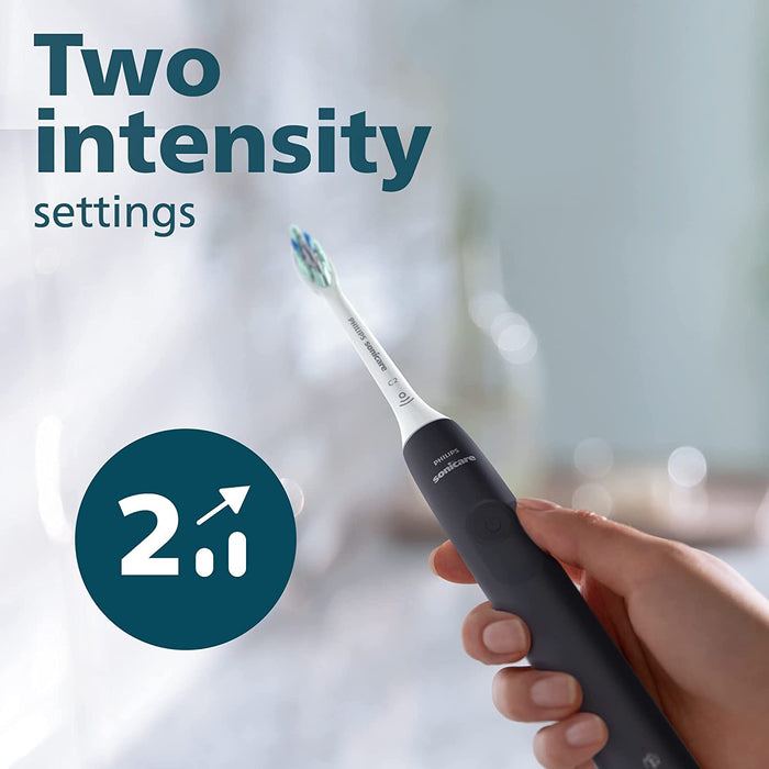 4100 Power Toothbrush, Rechargeable Electric Toothbrush with Pressure Sensor, Black HX3681/24
