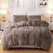 Plush Fluffy Duvet Cover Oeko-Tex Certified Luxury Ultra Soft Shaggy Crystal Velvet Bedding Set 3 Pieces(1 Duvet Cover + 2 Pillow Shams) Zipper Closure(Queen, Khaki)