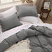 Dark Grey Duvet Cover Queen Size - Soft Prewashed Queen Duvet Cover Set, 3 Pieces, 1 Duvet Cover 90X90 Inches with Zipper Closure and 2 Pillow Shams