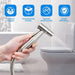 Handheld Toilet Bidet Sprayer for Toilet-Adjustable Water Pressure Control with Bidet Hose for Feminine Wash, Stainless Steel Brushed Nickel Cloth Diaper for Baby Wash