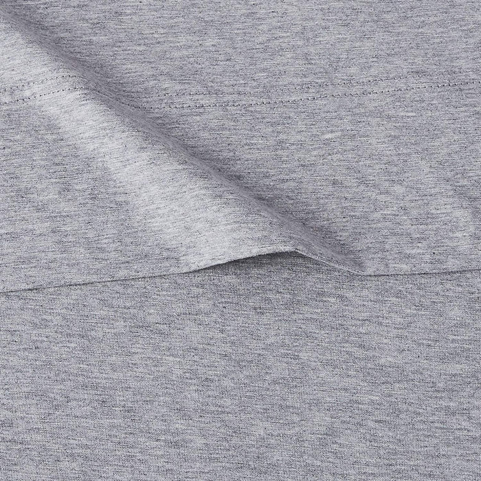 Cotton Jersey Bed Sheet Set - 4 Pcs, Full, Light Gray