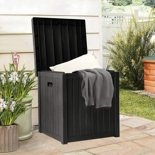 All-Weather Outdoor Storage Deck Box Container Patio Garden Furniture Outdoor Storage for Furniture Cushions, Gardening Tools and Pool Toys (Black)