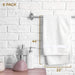 Wealuxe Small Bath Towels White - Lightweight 100% Cotton Bathroom Towels for Kids / Adults [22X44 6 Pack]