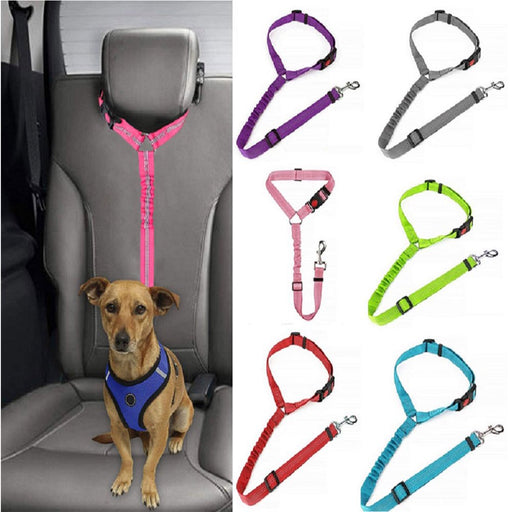 Adjustable Pet Dog Seat Belt Harness, Dog Cat Seat Belt Leash Safety Leads Harness, Vehicle Car Seatbelt Harness for Pets with Elastic Nylon Bungee Buffer for Shock Attenuation