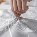 3PCS Comforter Set Floral Comforter Set Bedding Set White Flower Printing on Gray Comforter with 2 Pillow Cases for All Season Using(Queen)