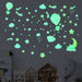 Glow in the Dark Elephant Wall Decals Stickers, Pink Moon Nursery Decor for Kids, Hot Air Balloon Star Crib Luminous Toddler Girls Home Decorations Bedroom Art