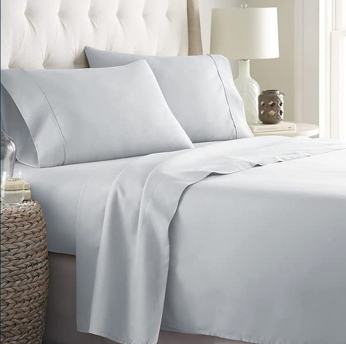 Ice Blue Queen Size Bed Sheets Set - 6 Pc Soft Bedding & Pillowcases Set W/ Deep Pockets - Breathable, Wrinkle Free & Fade Resistant