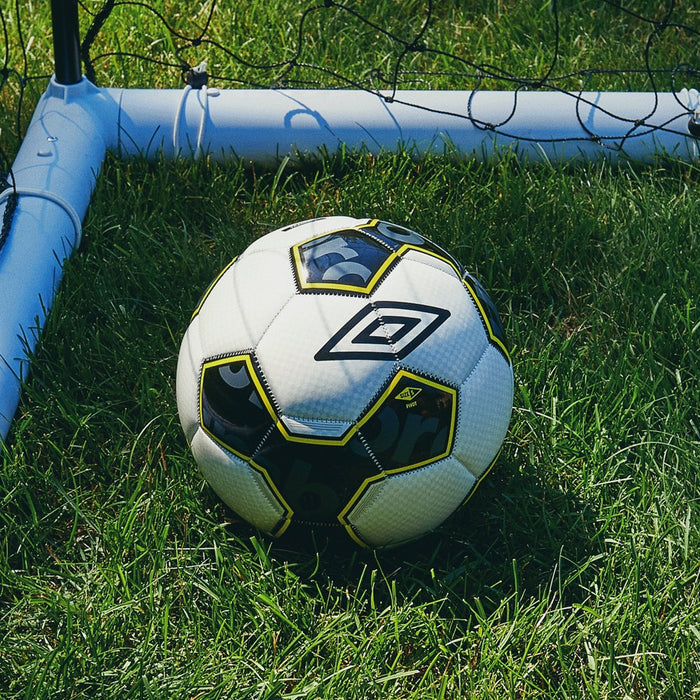 Umbro Soccer Ball Size 5 in Black, White, and Gold