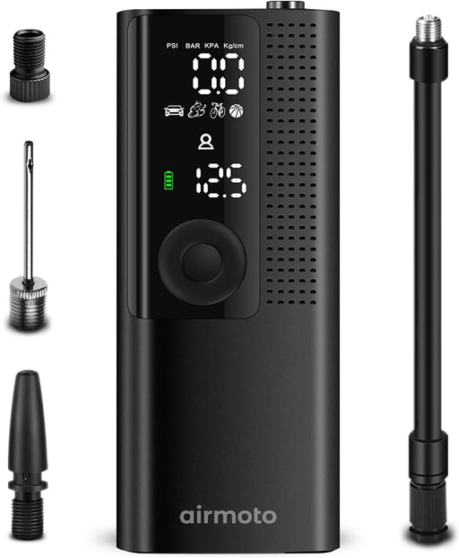 Tire Inflator Portable Air Compressor/Pump for Car Tires W/Digital Tire Pressure Gauge - Air Compressor (120 PSI) - Motorcycle, Electric Bike Pump and Bicycle Pump W/Led Light
