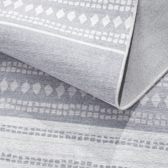 Wanda June Home Stripe Washable Area Rug, Light Grey, 3'9" X 5'5" by Miranda Lambert