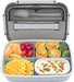 Bento Box Adult Lunch Box, Bento Lunch Box Containers, 50-Oz Bento Box for Kids with Compartments, Sauce Container, Chopsticks and Spork, Green