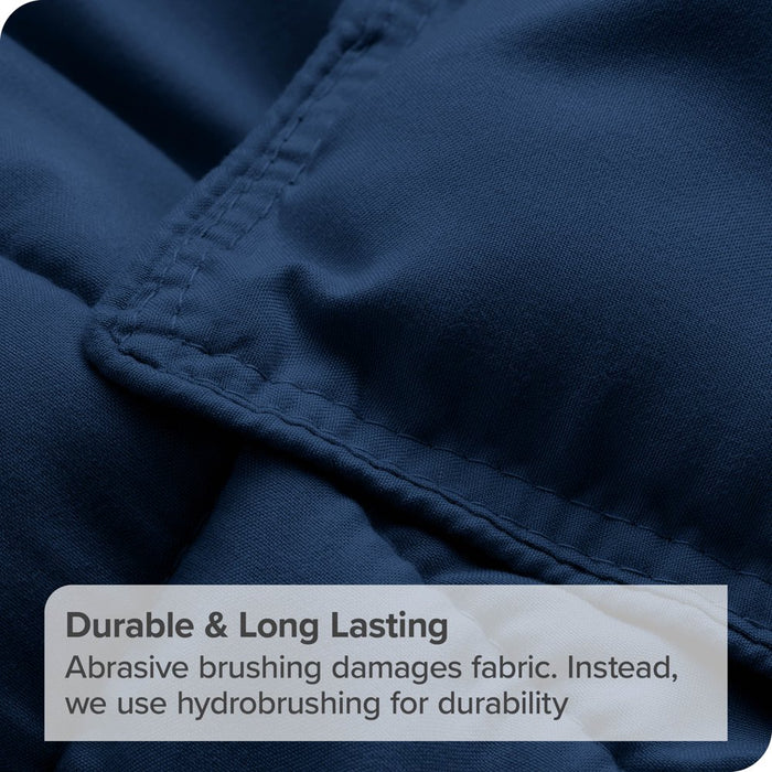 Goose down Alternative Comforter Set, Premium 1800 Collection, with Pillow Shams, 3 Piece Set, Queen, Dark Blue
