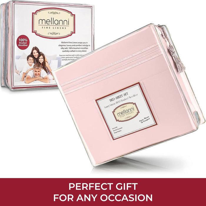 Queen Sheet Set - Hotel Luxury Bedding Sheets & Pillowcases - Extra Soft Cooling Bed Sheets - Deep Pocket up to 16 Inch - Wrinkle, Fade, Stain Resistant - 4 Piece (Queen, Blush Pink)