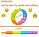 12PCS Push Pop Fidget Toy Fidget Bracelet, Durable and Adjustable, Multicolor Stress Relief Finger Press Bracelet for Kids and Adults ADHD ADD Autism