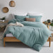Duvet Cover Queen Size - Super Soft Green Blue Duvet Cover Set 3 Piece 100% Washed Microfiber Comforter Cover Set Bedding Set with Zipper Closure, 1 Duvet Cover 90X90 and 2 Pillow Shams