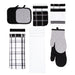 Mainstays, 20 Piece Set, Terry & Flat Kitchen Towel, Dish Cloth, Flour Sack, Oven Mitt, Pot Holder Black