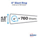 Avery Heavy Duty View Binder, White, 4-Inch, Slant Ring, One-Touch, 760 Sheets (79672)