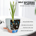 Plant Pots 7/6.5/6/5.5/5 Inch Self Watering Planters for Indoor Plants with Drainage Hole, Nursery Planting Pot Plastic Flower Pot for Succulents, African Violet (Green)