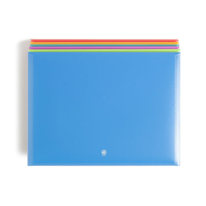 Single Pocket Poly Document Holders, 6 Count, Snap Closure, Multi-Color Bold and Bright 5895U