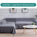 Cotton Geometrical Sofa Cover, Sectional Couch Covers for 3 Cushion Couch Couch Cover Living Room Throws Blankets Sofa Slipcovers, Furniture Protector for Pets (Xx-Large, 71" X 134", Grey)
