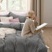 Dark Grey Duvet Cover Queen Size - Soft Prewashed Queen Duvet Cover Set, 3 Pieces, 1 Duvet Cover 90X90 Inches with Zipper Closure and 2 Pillow Shams