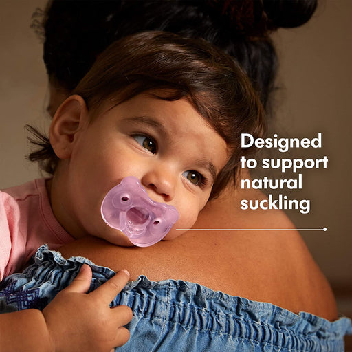 Baby Pacifier | 0-6 Months | Includes Sterilizing Case | 2-Pack | Soft Silicone | Bpa-Free | Supports Natural Suckling | Pink and Clear