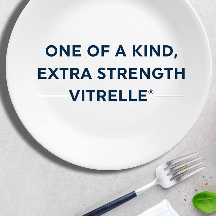 Vitrelle 18-Piece Service for 6 Dinnerware Set, Triple Layer Glass and Chip Resistant, Lightweight round Plates and Bowls Set, Indigo Speckle