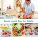 Bento Lunch Box for Adult, Bento Boxes with Fork Spoon&Muffin Silicone Cup, Compartment Bento Box Leak Proof, Microwavable Lunch Containers, Bento Box with Utensils for Work/Picnic