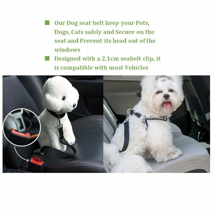 3 PCS Adjustable Pet Dog Cat Car Seat Belt Safety Leads Vehicle Seatbelt Harness